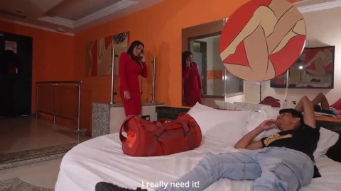 Step-son shares bed - Hotel encounter